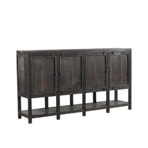 Server Wood - 4 Doors - Black L211xW40xH110cm